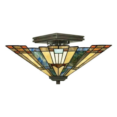 Deckenleuchte Tiffany klassische Lampe Lampenschirm 2 Lichter Inglenook Aktion