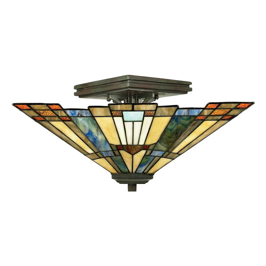 Deckenleuchte Tiffany klassische Lampe Lampenschirm 2 Lichter Inglenook Aktion Deckenleuchte Tiffany klassische Lampe Lampenschirm 2 Lichter Inglenook Aktion