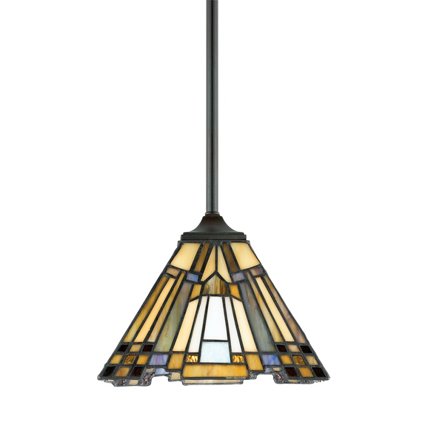 Tiffany Hängeleuchte mit farbigem Glasschirm Inglenook Aktion