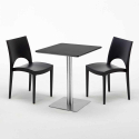 Schwarz Tisch Quadratisch 60x60 mit Stahlfuß 2 Bunten Stühlen Paris Pistachio Kauf