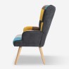Set Sessel Patchwork + Fußhocker skandinavischen Stils Chapty Plus Maße