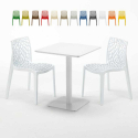 Weiß Tisch Quadratisch 60x60 2 Bunte Stühle Gruvyer Lemon Sales