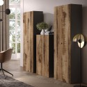 Büroschrank Modernes Wohnzimmer 2 Türen 3 Regale 63x35x184cm Monts Kosten