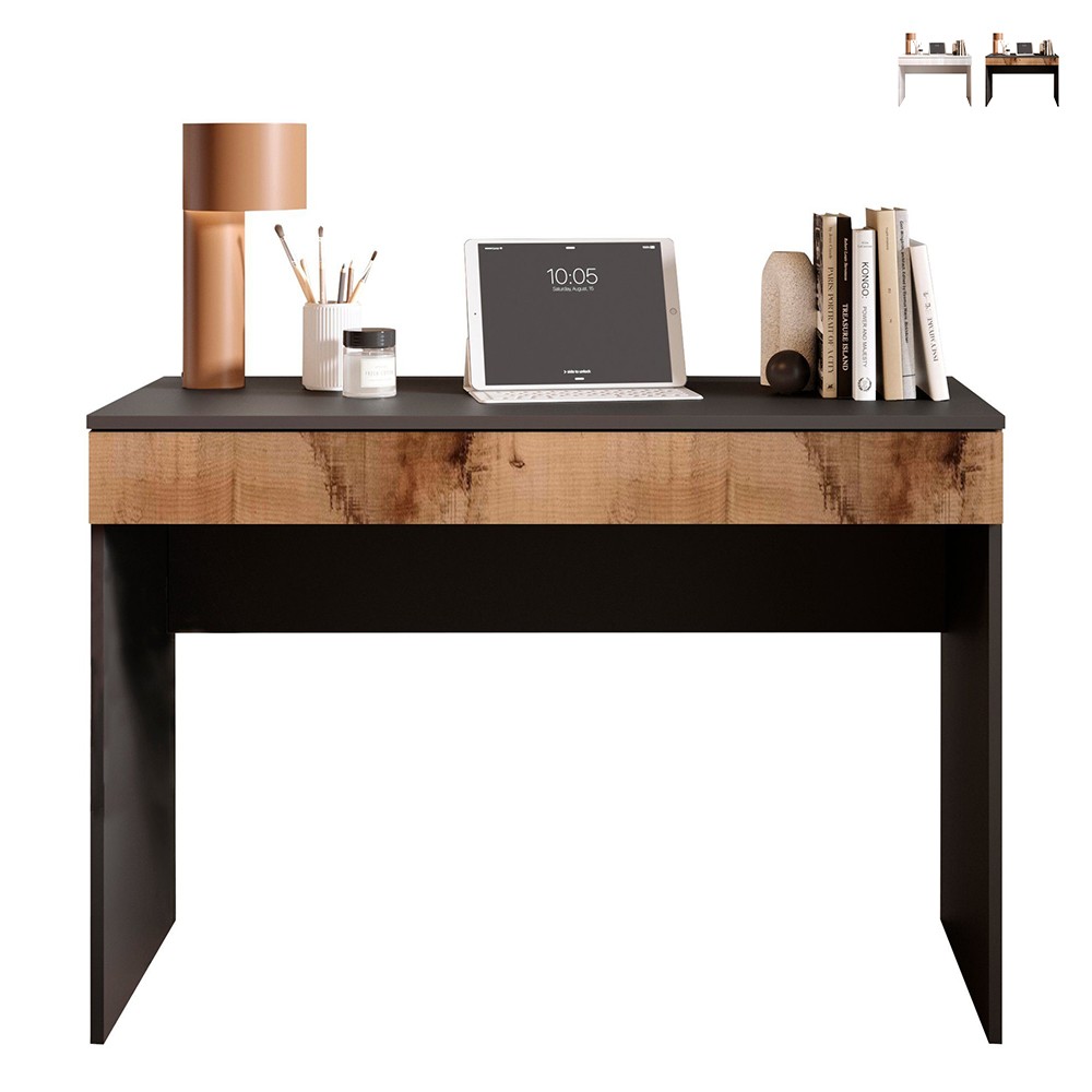 Büromöbel moderner platzsparender Schreibtisch mit Schublade 110x50x76cm Liam