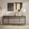 Modernes Wohnzimmer Sideboard Holz 4 Türen 1 Schublade 206x40x86cm Adhele Angebot