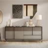 Modernes Wohnzimmer Sideboard Holz 4 Türen 1 Schublade 206x40x86cm Adhele Angebot