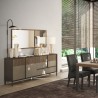 Modernes Wohnzimmer Sideboard Holz 4 Türen 1 Schublade 206x40x86cm Adhele Modell