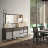 Modernes Wohnzimmer Sideboard Holz 4 Türen 1 Schublade 206x40x86cm Adhele Eigenschaften