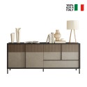 Modernes Wohnzimmer Sideboard Holz 4 Türen 1 Schublade 206x40x86cm Adhele Rabatte