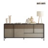 Modernes Wohnzimmer Sideboard Holz 4 Türen 1 Schublade 206x40x86cm Adhele Aktion
