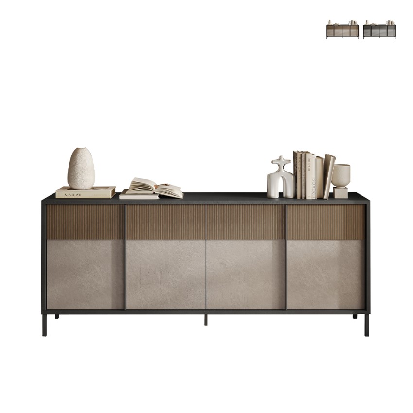 Modernes Sideboard Wohnzimmer Küche 4 Türen 206x40x86cm Solna Aktion Modernes Sideboard Wohnzimmer Küche 4 Türen 206x40x86cm Solna Aktion