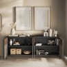 Modernes Sideboard Wohnzimmer Küche 4 Türen 206x40x86cm Solna Maße