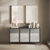 Modernes Küchen-Wohnzimmer-Sideboard aus Holz 156x40x86cm 3 Türen Pitea Angebot