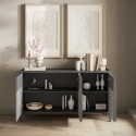 Modernes Küchen-Wohnzimmer-Sideboard aus Holz 156x40x86cm 3 Türen Pitea Modell