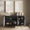 Modernes Küchen-Wohnzimmer-Sideboard aus Holz 156x40x86cm 3 Türen Pitea Modell