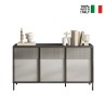 Modernes Küchen-Wohnzimmer-Sideboard aus Holz 156x40x86cm 3 Türen Pitea Rabatte