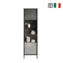 Moderne Wohnzimmervitrine 2 Regale 55x40x203cm Winona Rabatte