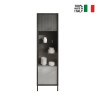 Moderne Wohnzimmervitrine 2 Regale 55x40x203cm Winona Rabatte