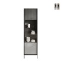 Moderne Wohnzimmervitrine 2 Regale 55x40x203cm Winona Aktion