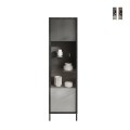 Moderne Wohnzimmervitrine 2 Regale 55x40x203cm Winona Aktion