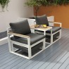 Modulare Gartenlounge mit 2 Sessel Fußhocker und Couchtisch Qamal Angebot