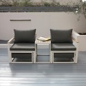 Modulare Gartenlounge mit 2 Sessel Fußhocker und Couchtisch Qamal Rabatte
