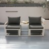 Modulare Gartenlounge mit 2 Sessel Fußhocker und Couchtisch Qamal Rabatte