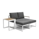 Modulare Gartenlounge mit 2 Sessel Fußhocker und Couchtisch Qamal Verkauf