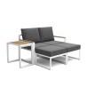Modulare Gartenlounge mit 2 Sessel Fußhocker und Couchtisch Qamal Verkauf