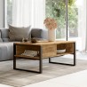 Niedriger Couchtisch 100x60cm Holz Metall Industriestil Maupin Angebot
