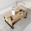 Niedriger Couchtisch 100x60cm Holz Metall Industriestil Maupin Rabatte