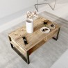 Niedriger Couchtisch 100x60cm Holz Metall Industriestil Maupin Rabatte