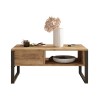 Niedriger Couchtisch 100x60cm Holz Metall Industriestil Maupin Verkauf