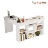 Eckschreibtisch mit Holzregal 120x120cm 5 Fachböden Arvada Angebot
