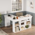 Eckschreibtisch mit Holzregal 120x120cm 5 Fachböden Arvada 