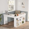 Eckschreibtisch mit Holzregal 120x120cm 5 Fachböden Arvada 