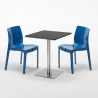Schwarz Tisch Quadratisch 60x60 mit Stahlfuß 2 Bunten Stühlen Ice Pistachio Preis