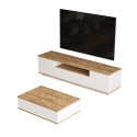 TV-Schrank Set 3 Türen + niedriger Tisch weißes Holz modernes Design Award Verkauf