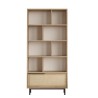 Bücherregal aus Holz 8 Regale Klapptür Rattan-Effekt 84x30x175cm Ravel Verkauf