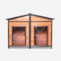 Outdoor-Hundehütte aus Holz für 2 mittelgroße Hunde 150x79x110 Oscar Sales