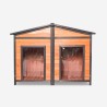 Outdoor-Hundehütte aus Holz für 2 mittelgroße Hunde 150x79x110 Oscar Sales