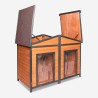 Outdoor-Hundehütte aus Holz für 2 mittelgroße Hunde 150x79x110 Oscar Angebot