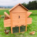 Großer erhöhter Gartenhühnerstall aus Holzgeflecht Brutbereich 370x174x172 Hegg Angebot