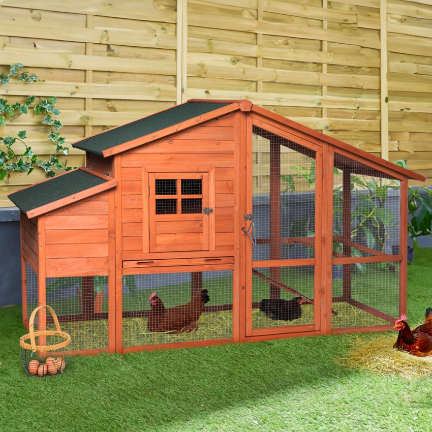  Ciky: Vorgefertigter Garten-Hühnerstall aus Holz 