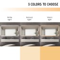 Rechteckiger Badezimmerspiegel 60x80cm hintergrundbeleuchtet LED-Lichter Strokkur M Sales