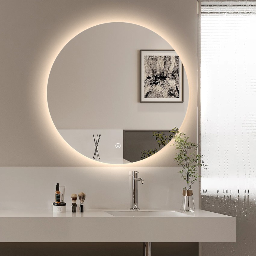 Spiegel mit LED-Lichtern für das Badezimmer, rund 60cm beleuchtet Rotorua M Aktion Spiegel mit LED-Lichtern für das Badezimmer, rund 60cm beleuchtet Rotorua M Aktion