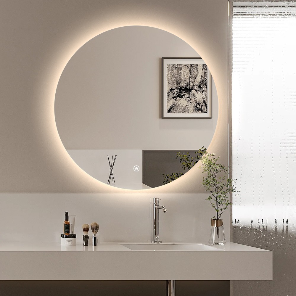 Spiegel mit LED-Lichtern für das Badezimmer, rund 60cm beleuchtet Rotorua M