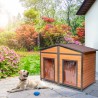 Outdoor-Hundehütte aus Holz für 2 mittelgroße Hunde 150x79x110 Oscar Verkauf