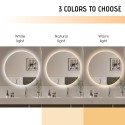 Badezimmerspiegel mit LED-Lichtern rund 80cm beleuchtet Rotorua XL Sales