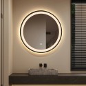 Beleuchteter LED-Rundspiegel für das Badezimmer 60cm, schwarzer Rahmen Smidmur M Angebot